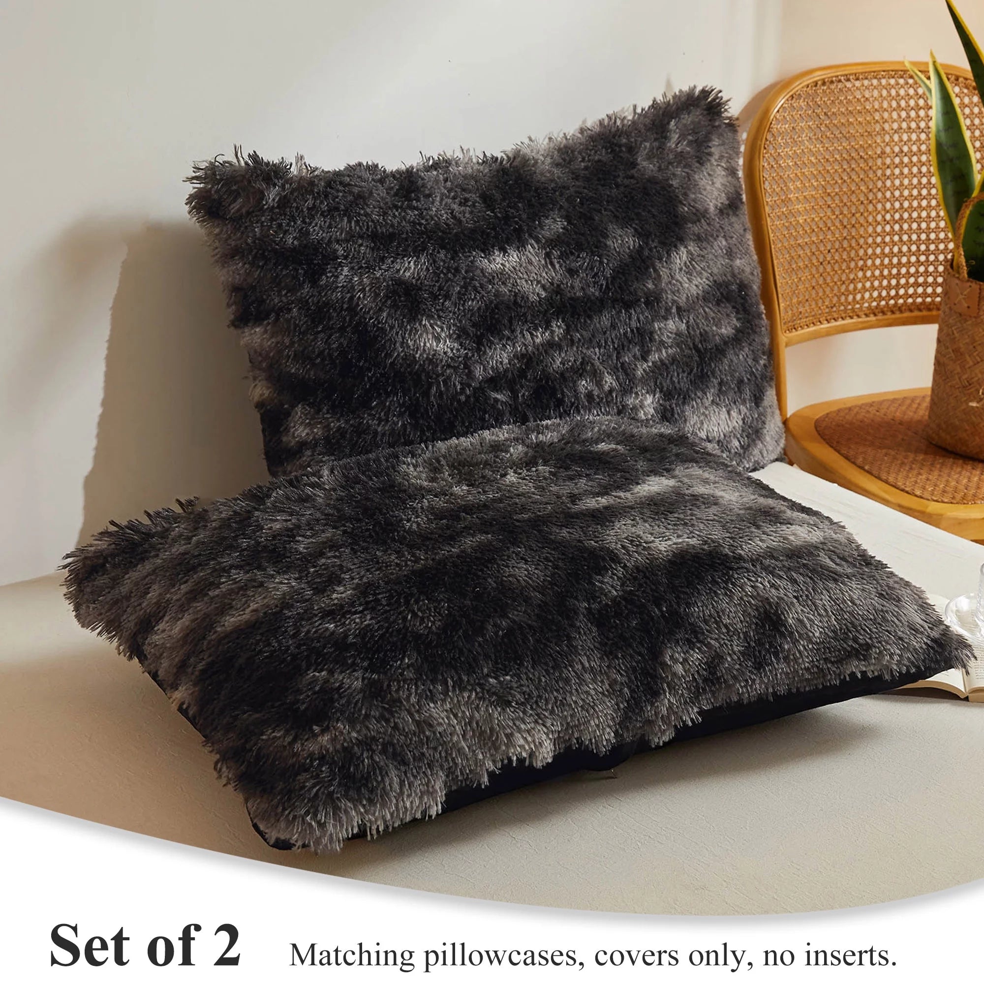 Tie Dye Plush Shaggy Duvet Cover Set, 3 Pieces Soft Velvet Fluffy Furry Bedding Set with Zipper Closure, Queen T1380