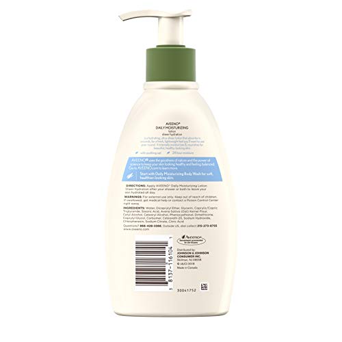 Daily Moisturizing Lotion for Dry Skin with Soothing Oat, Fragrance-Free, 12 Fl. Oz B3968