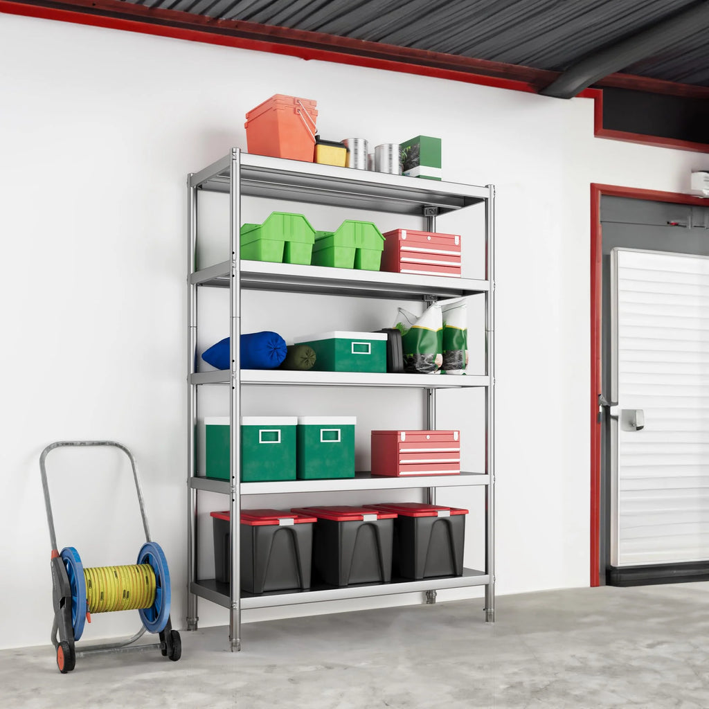 Stainless Steel 5-Tier Storage Shelving Unit, 48" x 18" x 72" P552