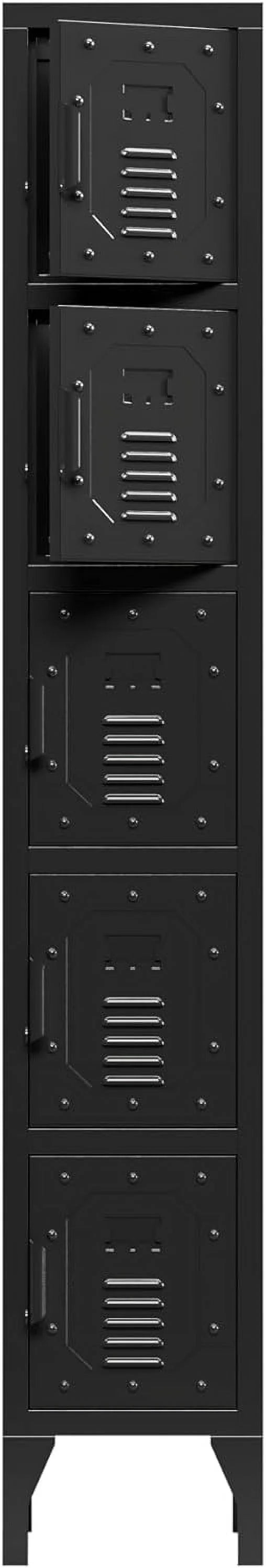 Metal Storage Cabinet, 5-Door Lockable, 72" Tall for Office, Gym, School, Home H1543