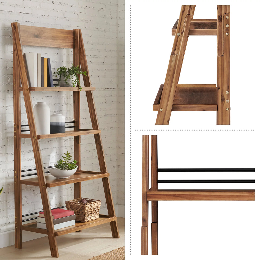 4-Tier Tall Ladder Bookshelf for Living Room or Office Z836