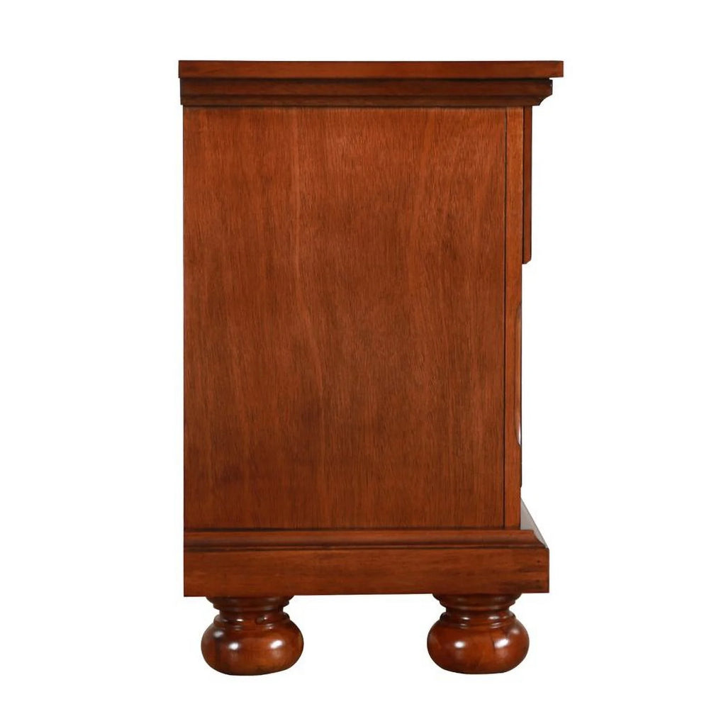 Contemporary Engineered Wood 2 Drawer Nightstand in Cherry E155154