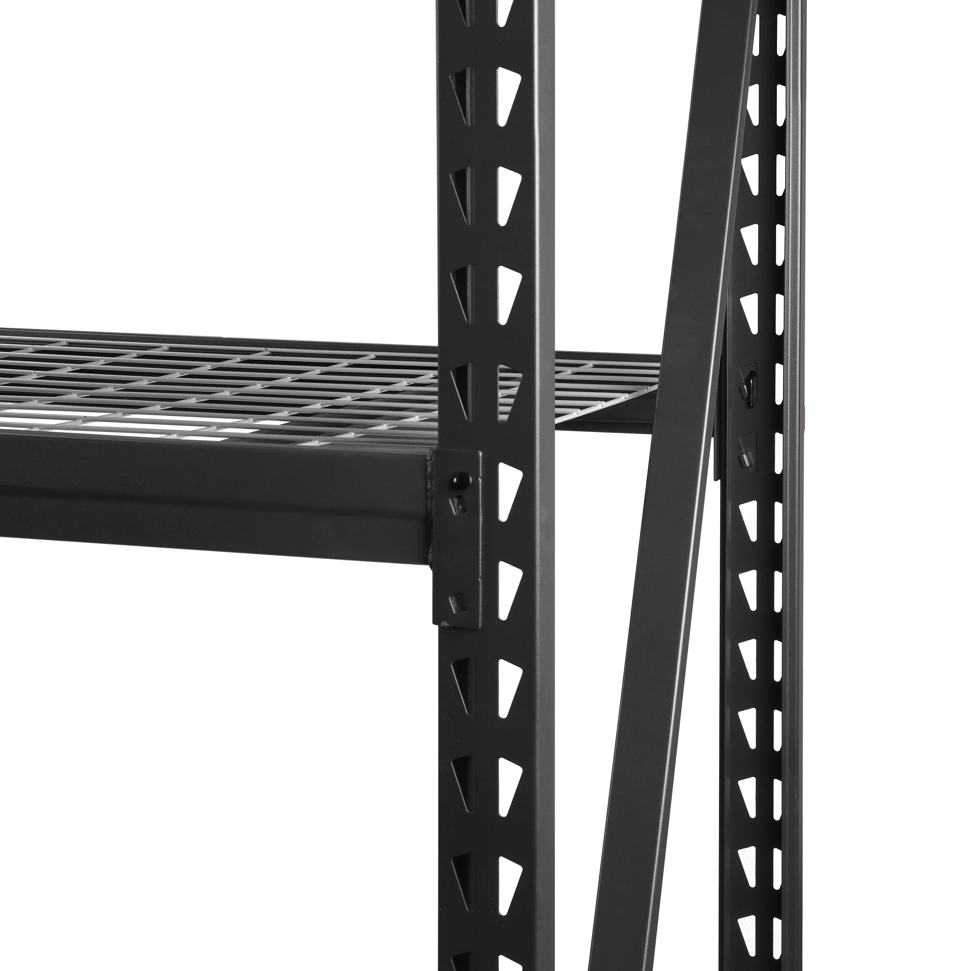 Steel 3-Tier Storage Shelf Unit, 72H x 77W x 24D, Black W154452