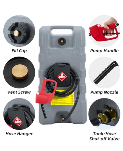 15 Gallon Portable Fuel Caddy with Siphon Pump and 10-Foot Hose H348377