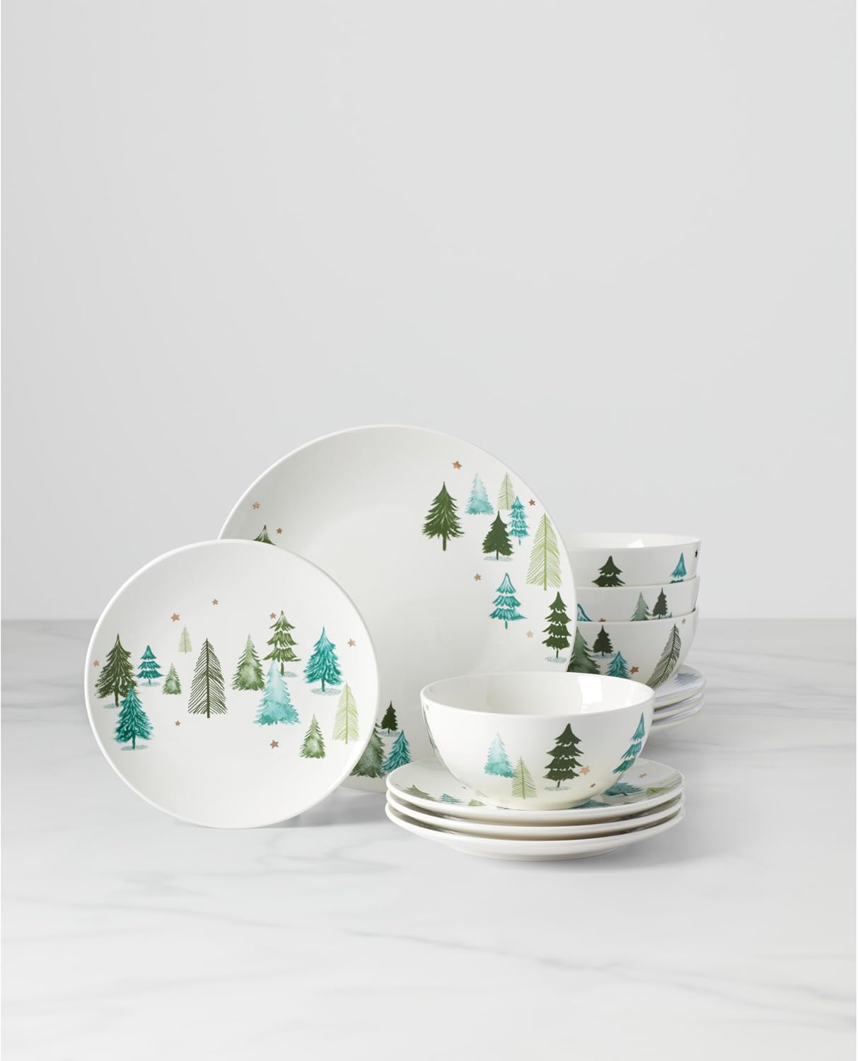 12-Piece Dinnerware Set, Green B731324