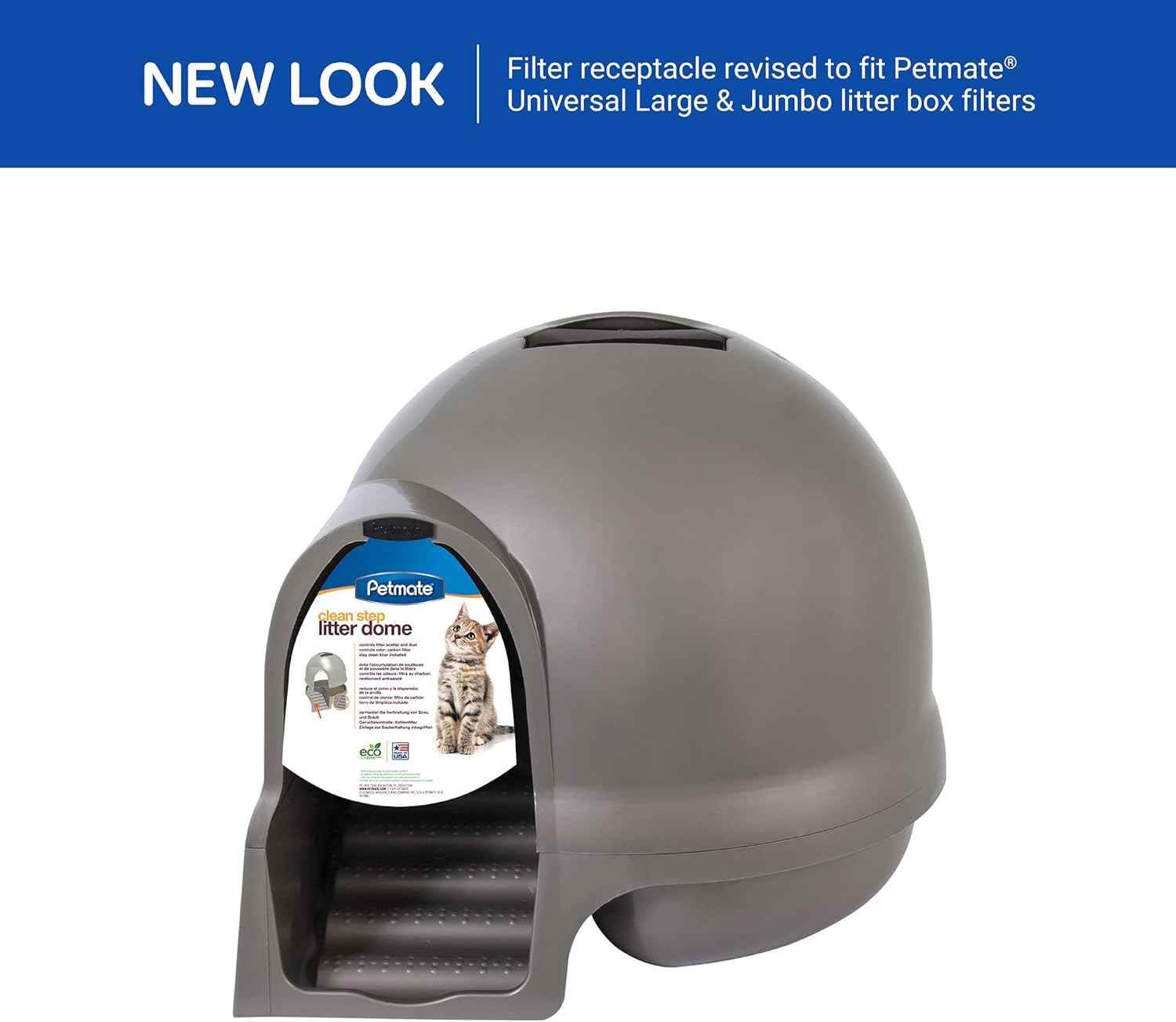 Cat Litter Box Dome with Step, Recycled Materials A134