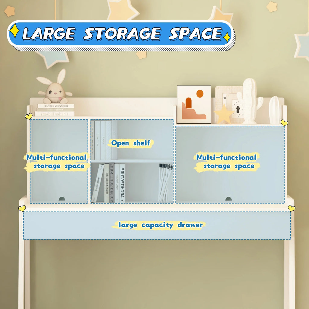Kids Wooden Desk and Chair Set with Drawers A9990