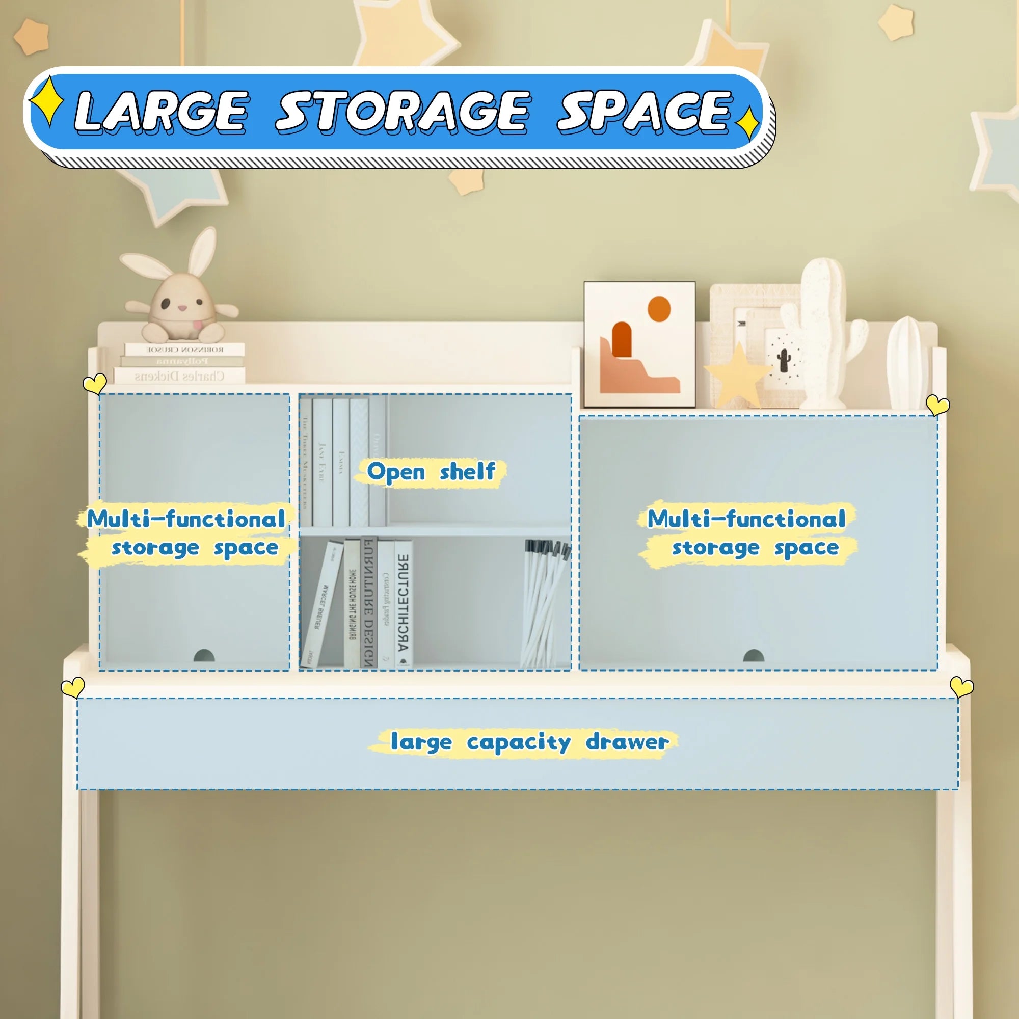 Kids Wooden Desk and Chair Set with Drawers A9990