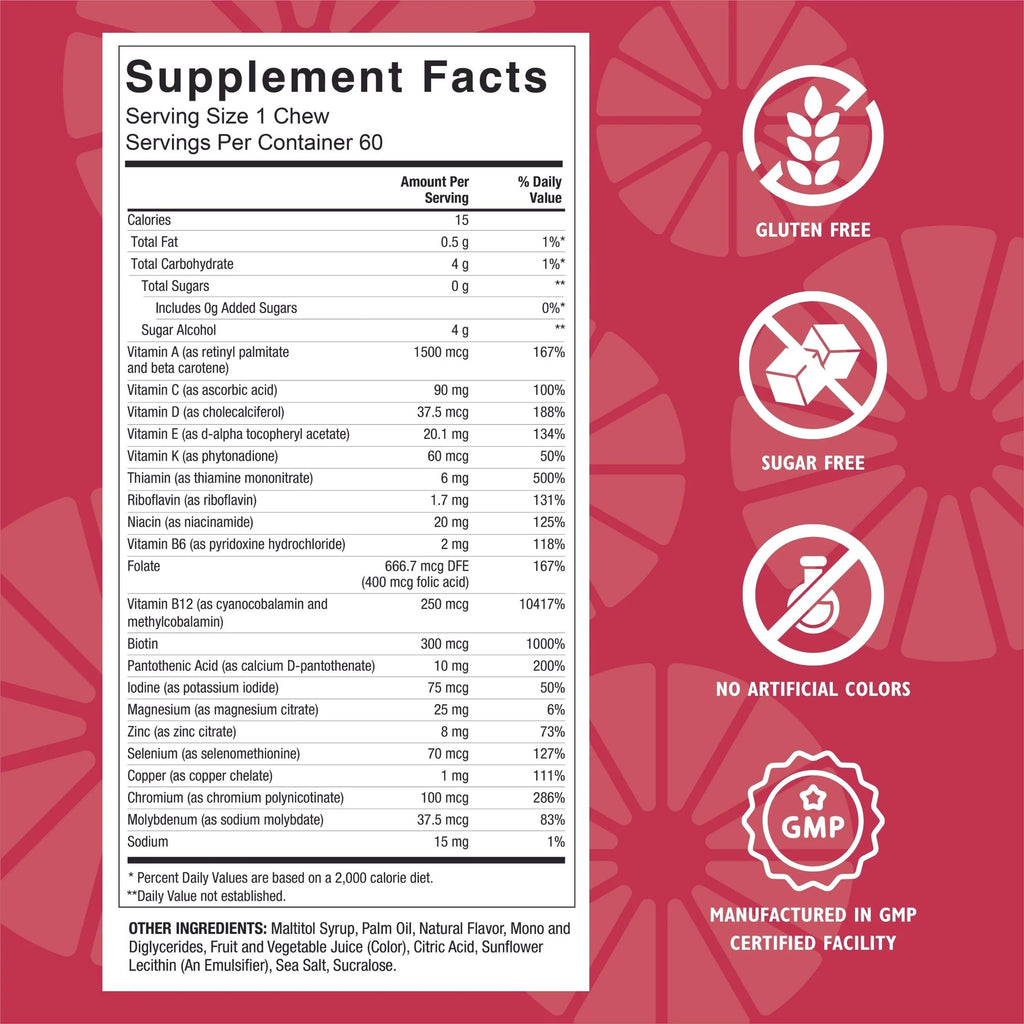 Bariatric Multivitamin Soft Chews, Razzleberry, 60 count B806524