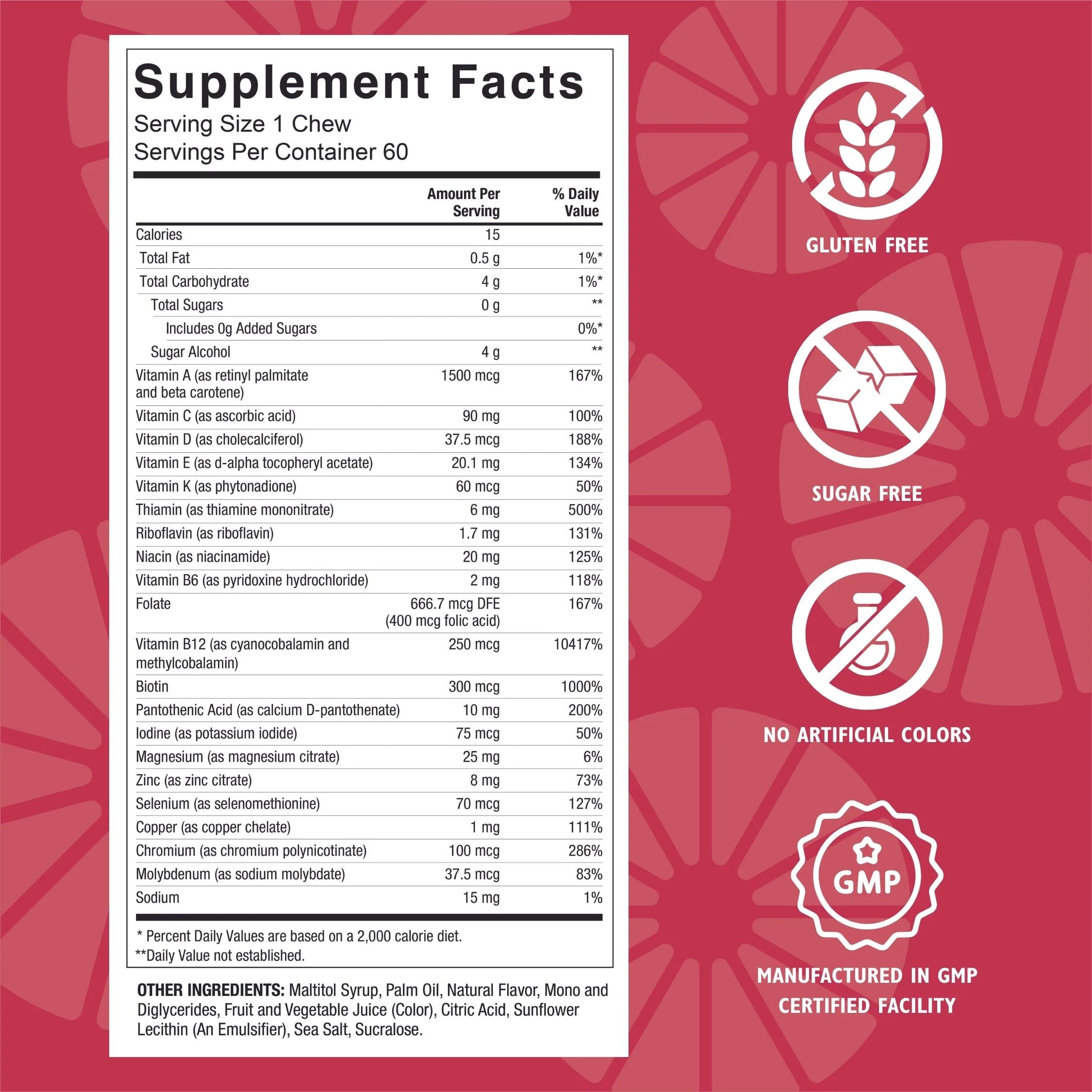 Bariatric Multivitamin Soft Chews, Razzleberry, 60 count B806524
