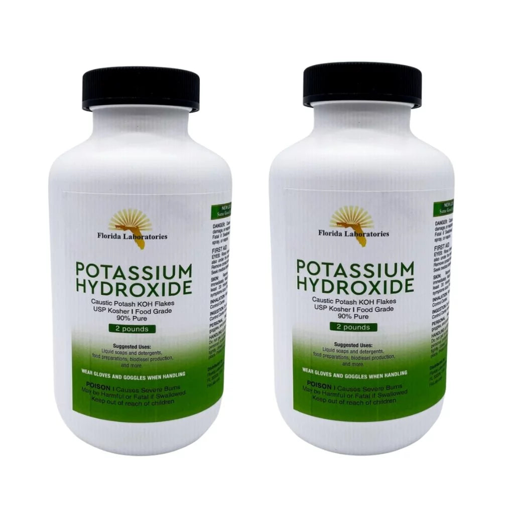 Potassium Hydroxide (KOH),90% pure, Caustic Potash, Organic Soap making 4 Lbs (Pounds)