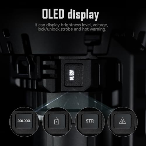 Tactical Flashlight 200,000 Lumens, 8 Modes, Type-C Rechargeable X974