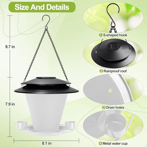 Metal Wild Bird Feeder Hanging Outdoors Squirrel Proof Red U33228