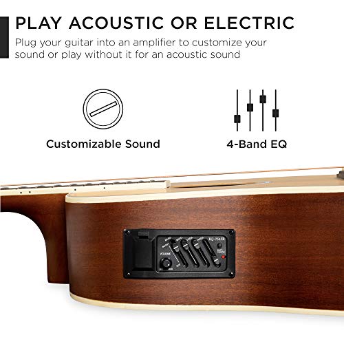 Acoustic Electric Guitar Starter Set 41in with Case, Strap, Picks W2509