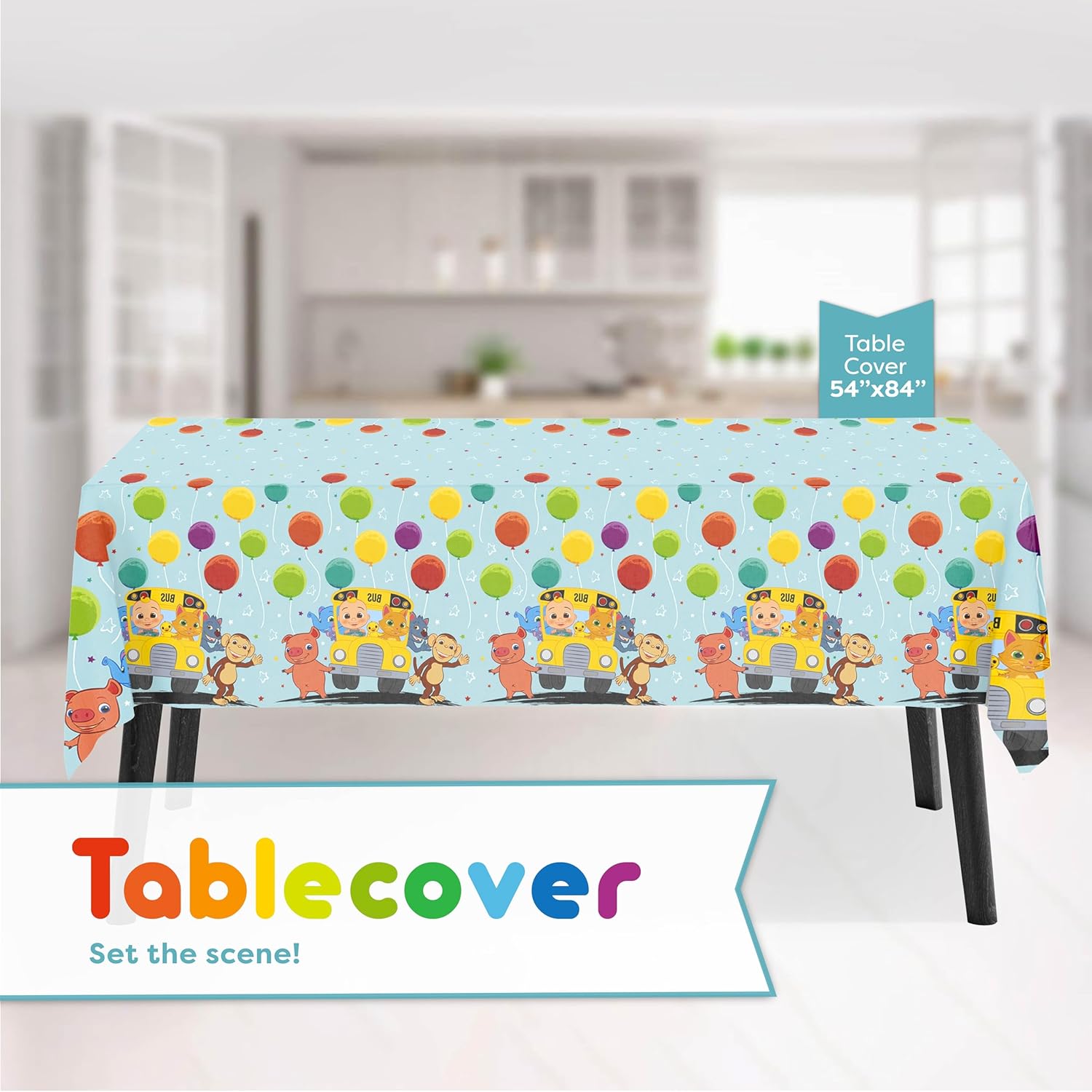 Party Supplies Set for 16 Guests with Table Cover, Plates, Napkins Q76327