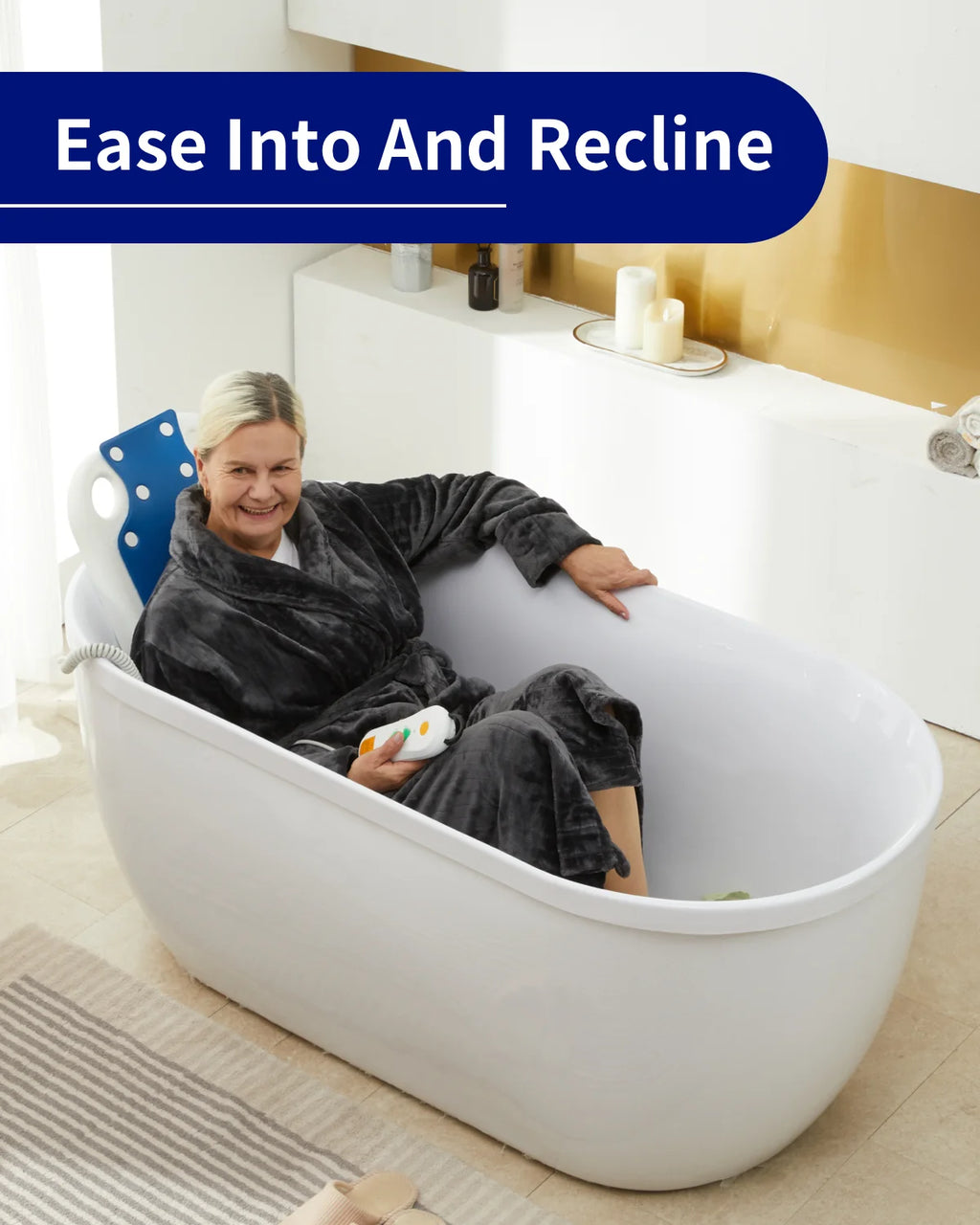 Electric Bath Lift Chair for Bathtubs, Non-Slip Suction Cups, 300LB Capacity X84614