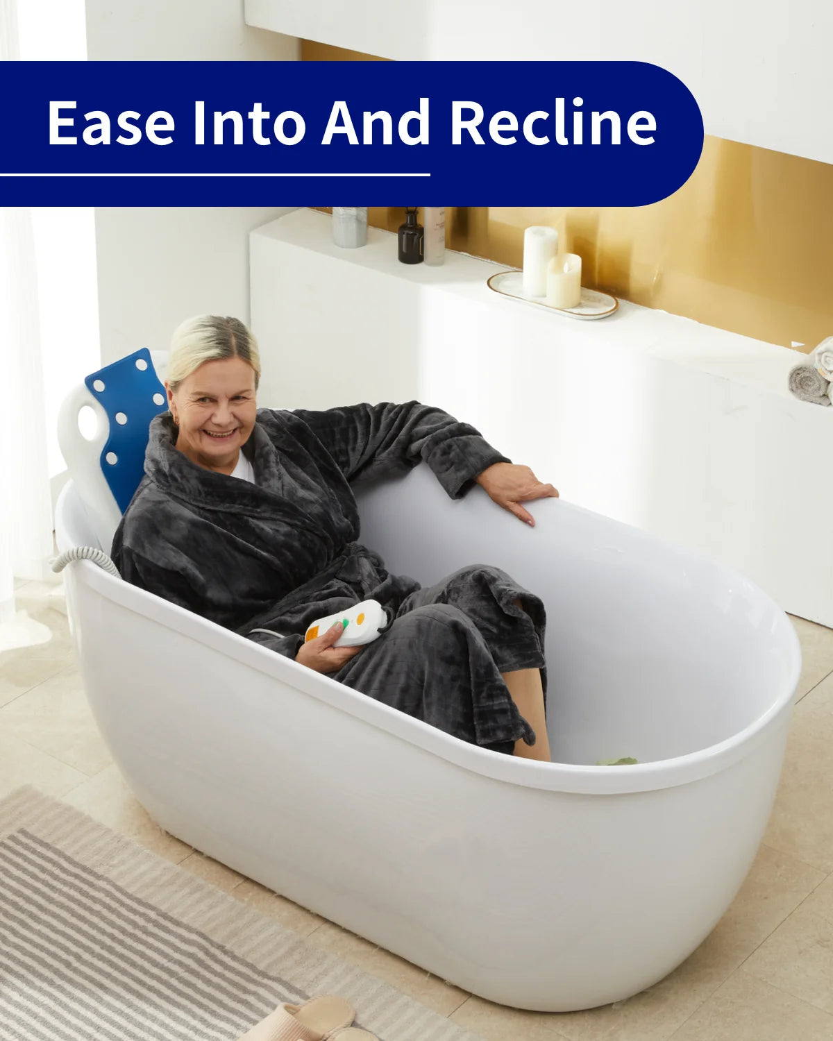 Electric Bath Lift Chair for Bathtubs, Non-Slip Suction Cups, 300LB Capacity X84614
