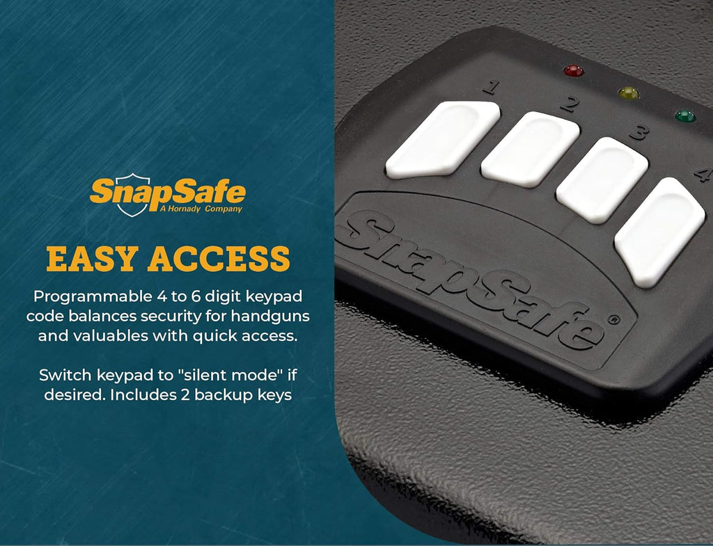 Keypad Gun Safe for Pistols and Valuables with Backup Keys S144066