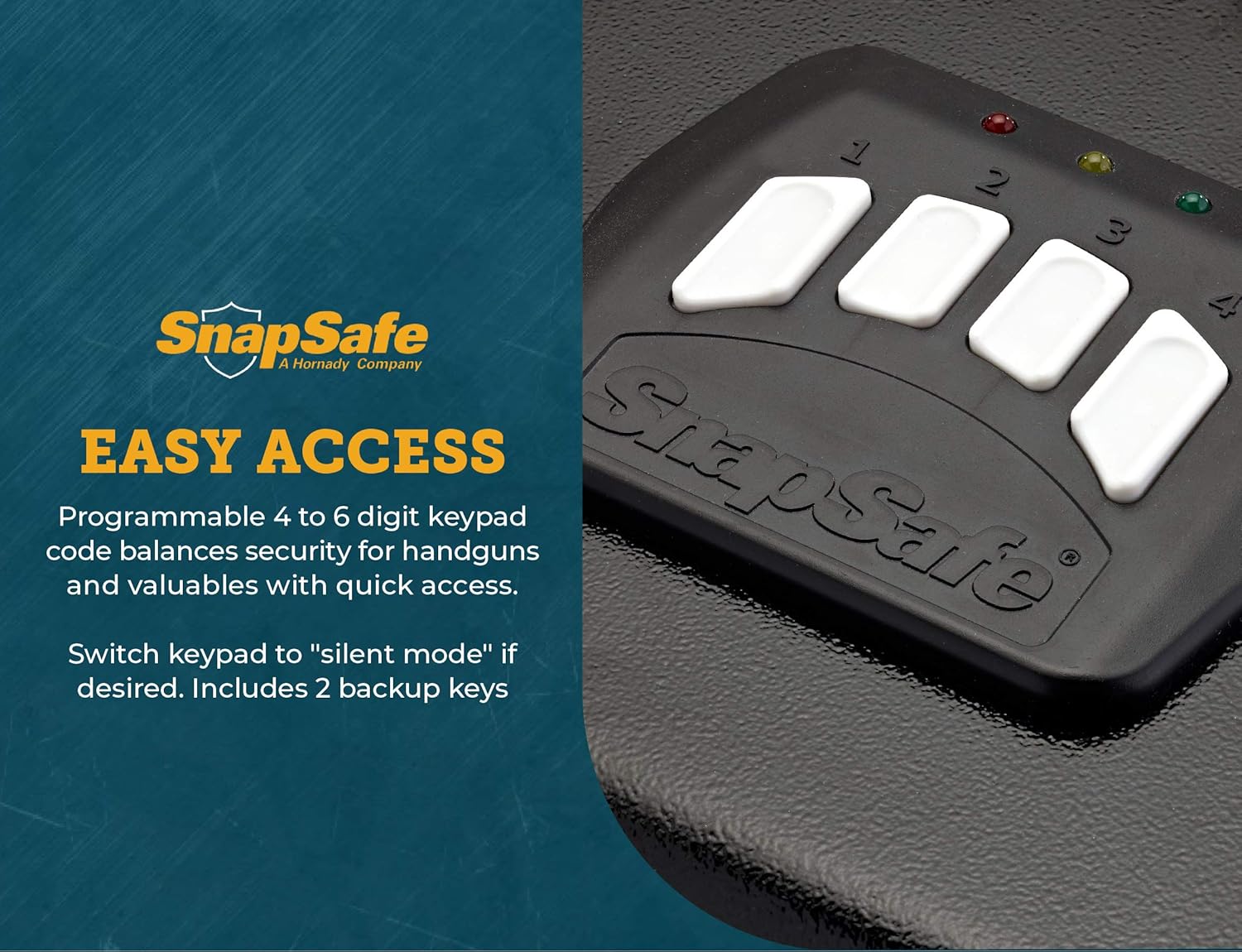 Keypad Gun Safe for Pistols and Valuables with Backup Keys S144066