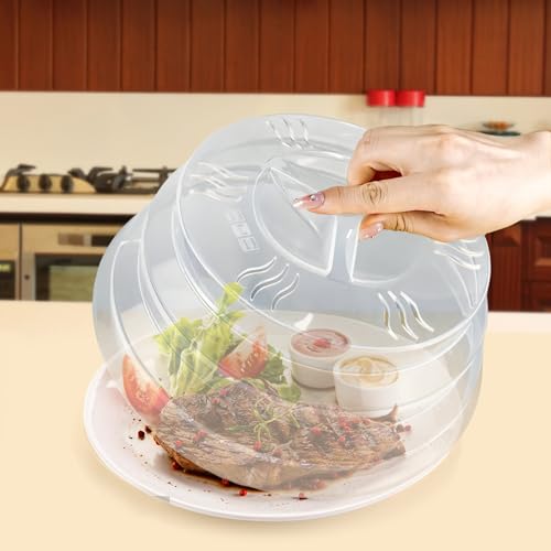 Microwave Splatter Cover 11.5 Inch with Handle and Steam Vents, 2-Pack L818