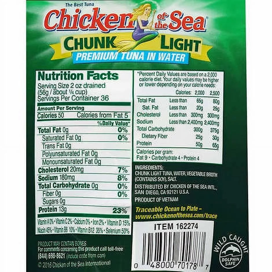 Chunk Light Tuna in Water, 7 oz Cans, 12-Pack Z221439