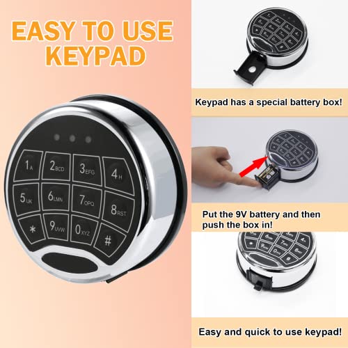 Electronic Keypad Lock for Safes with Time Delay and 2 Emergency Keys V291