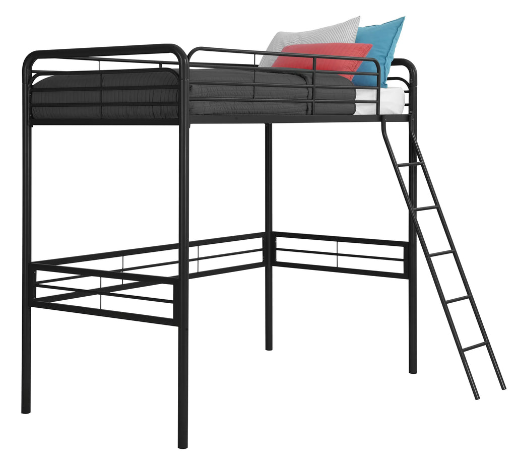 Twin Metal Loft Bed, Black B57866