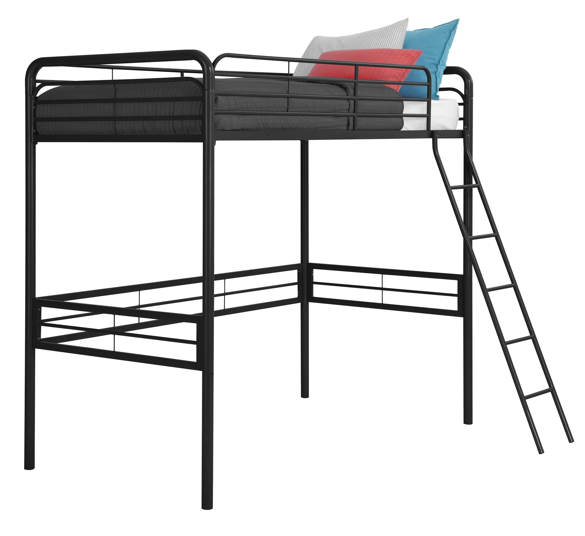 Twin Metal Loft Bed, Black B57866