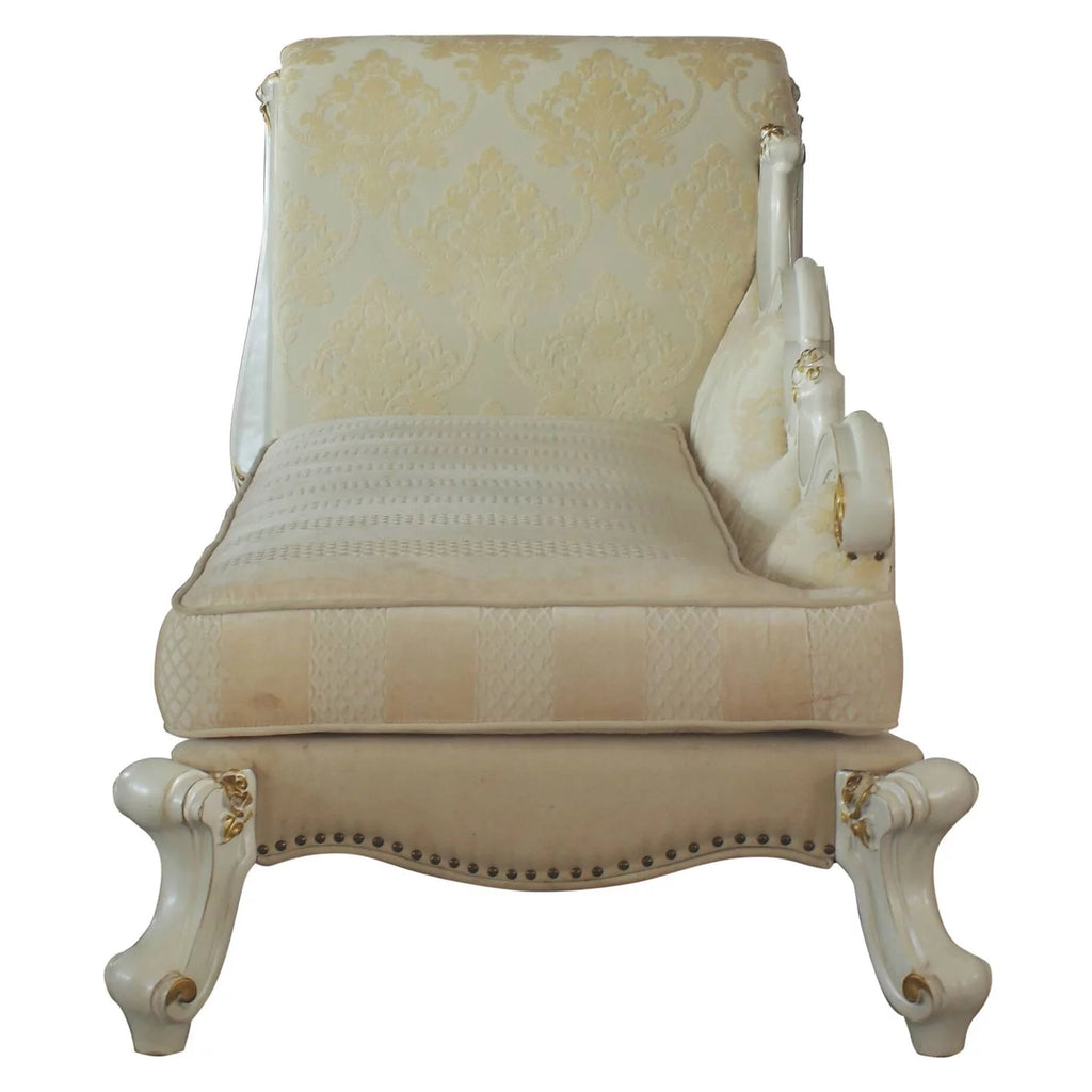 One Arm Chaise with Nailheads in Antique Pearl W16991