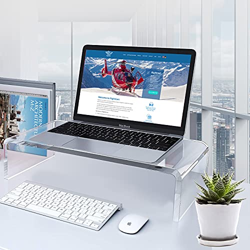 Acrylic Monitor Stand with Keyboard Storage O2287