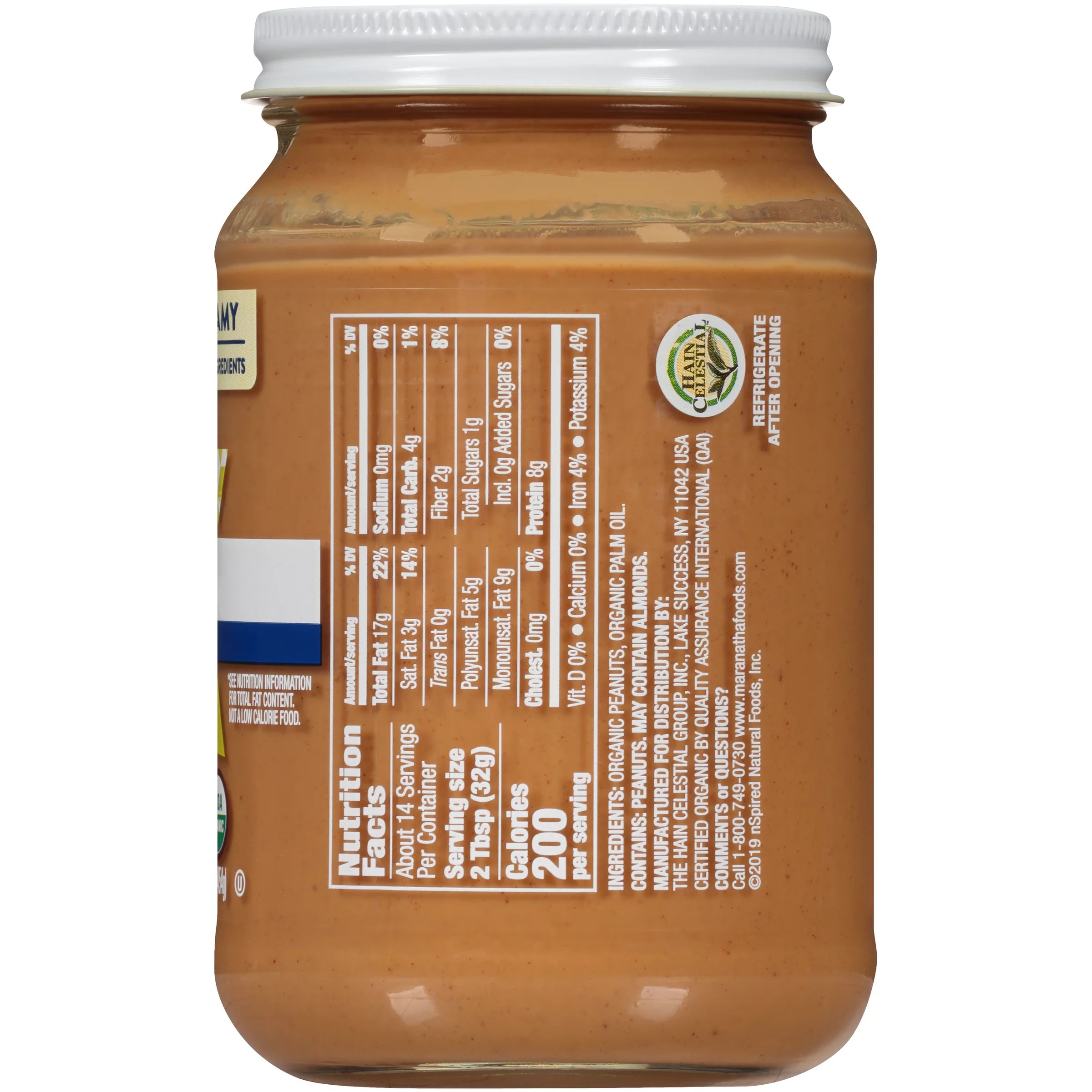 Organic Creamy Peanut Butter Spread, 16 oz, Pack of 6 A1647