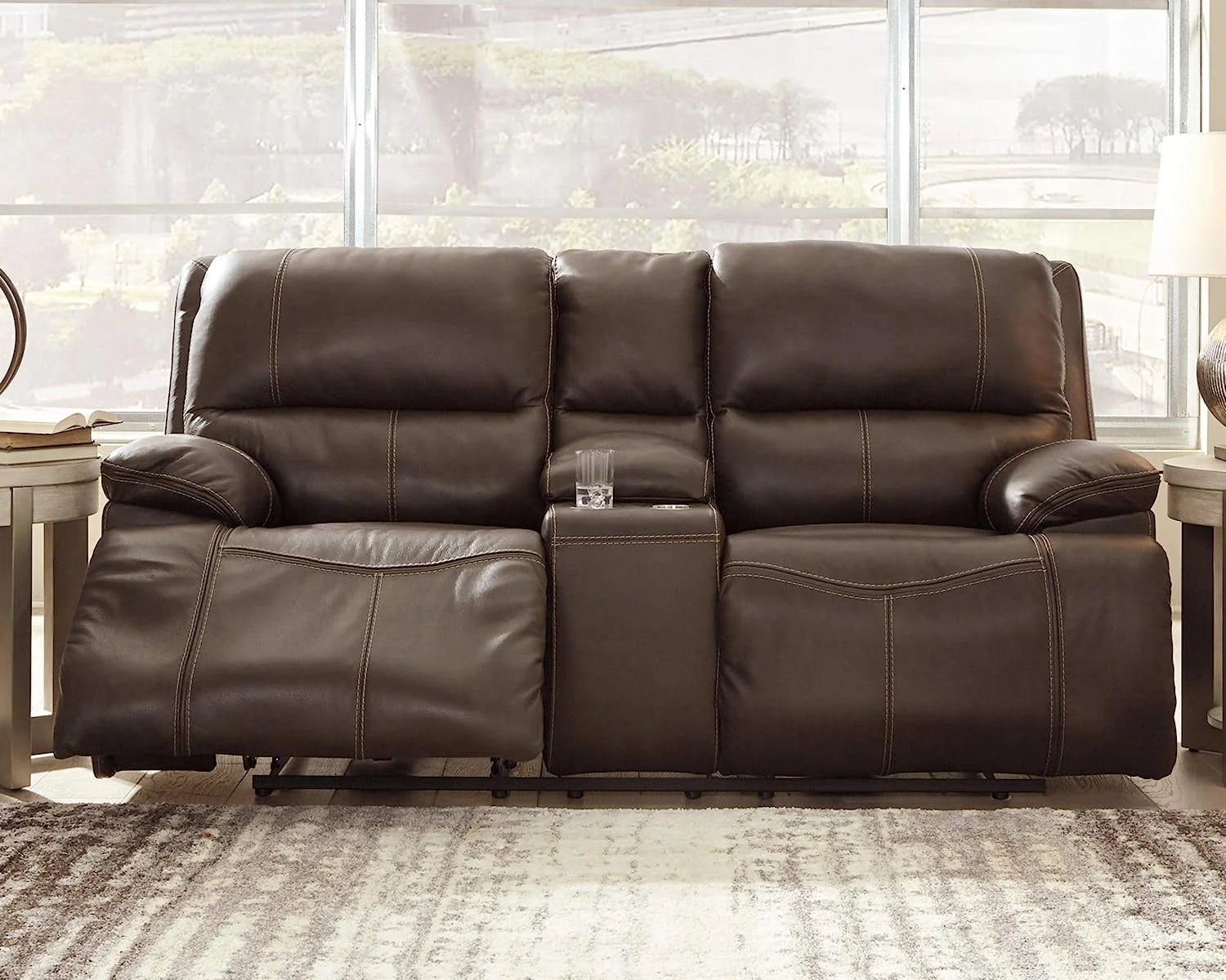 Leather Power Reclining Loveseat Q90491