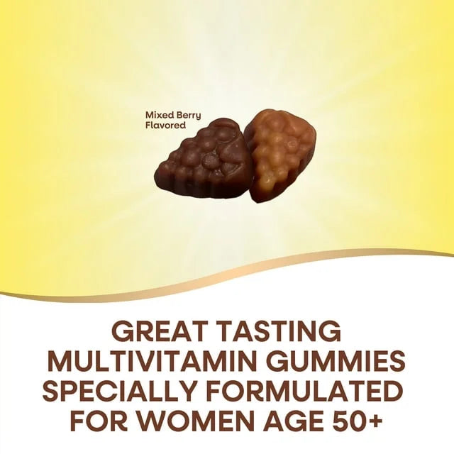 Women's 50+ Gummy Vitamins Fruit Flavors, 60 Count (Pack of 6) E499174