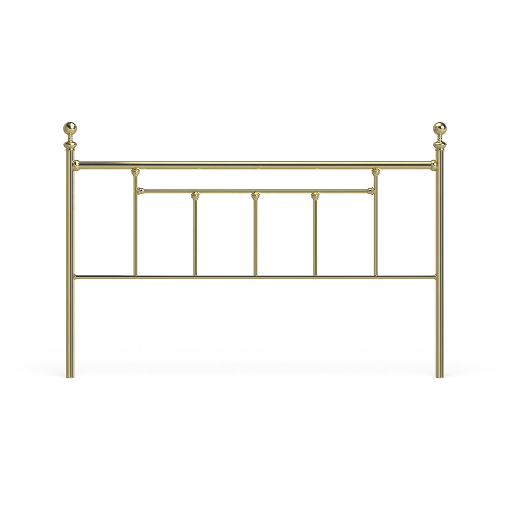 Brass Metal Headboard with Round Finials Queen A7972