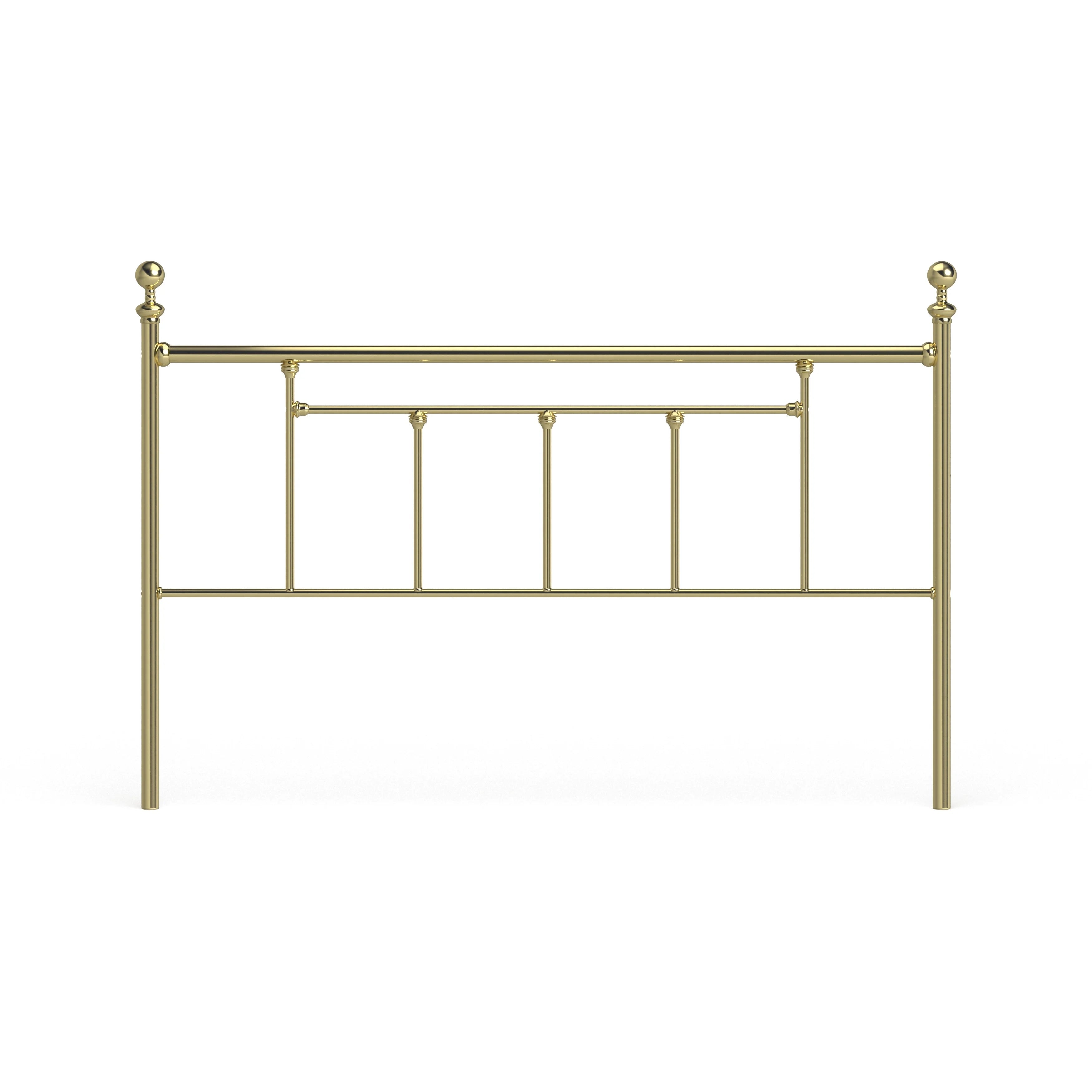 Brass Metal Headboard with Round Finials Queen A7972