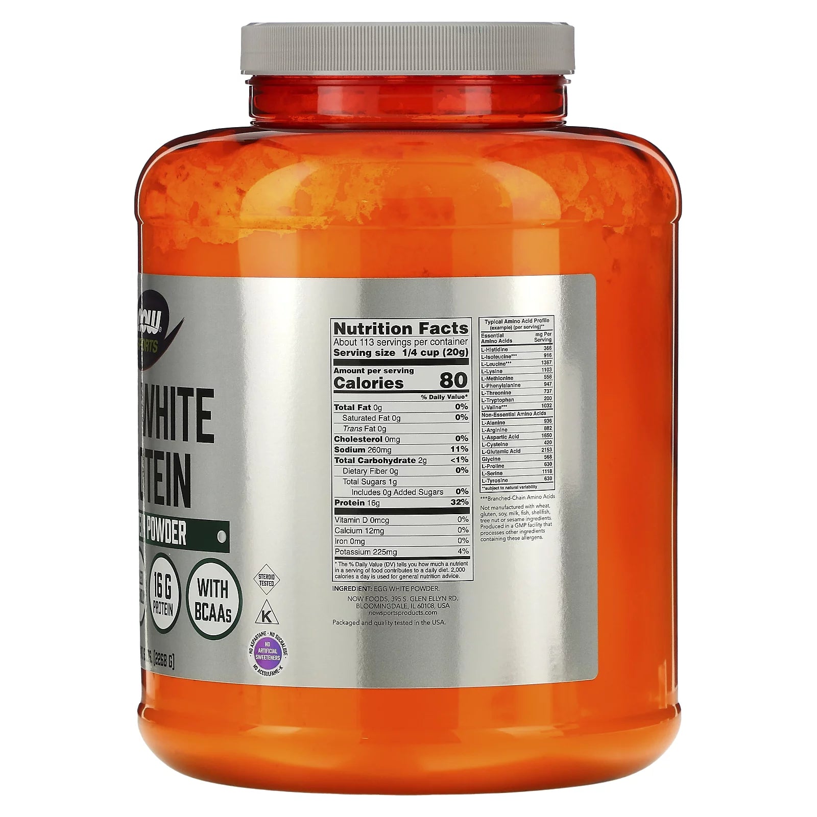 Egg White Protein Powder, Unflavored, 5 lbs B731397
