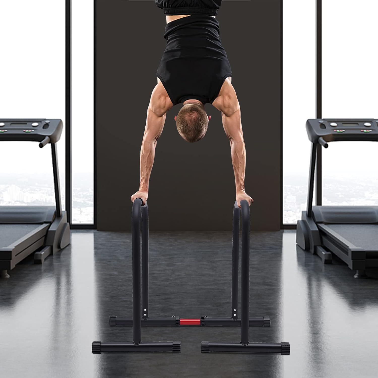 Dip Stand Adjustable Parallel Bars for Tricep Dips and Pull-Ups Z889170