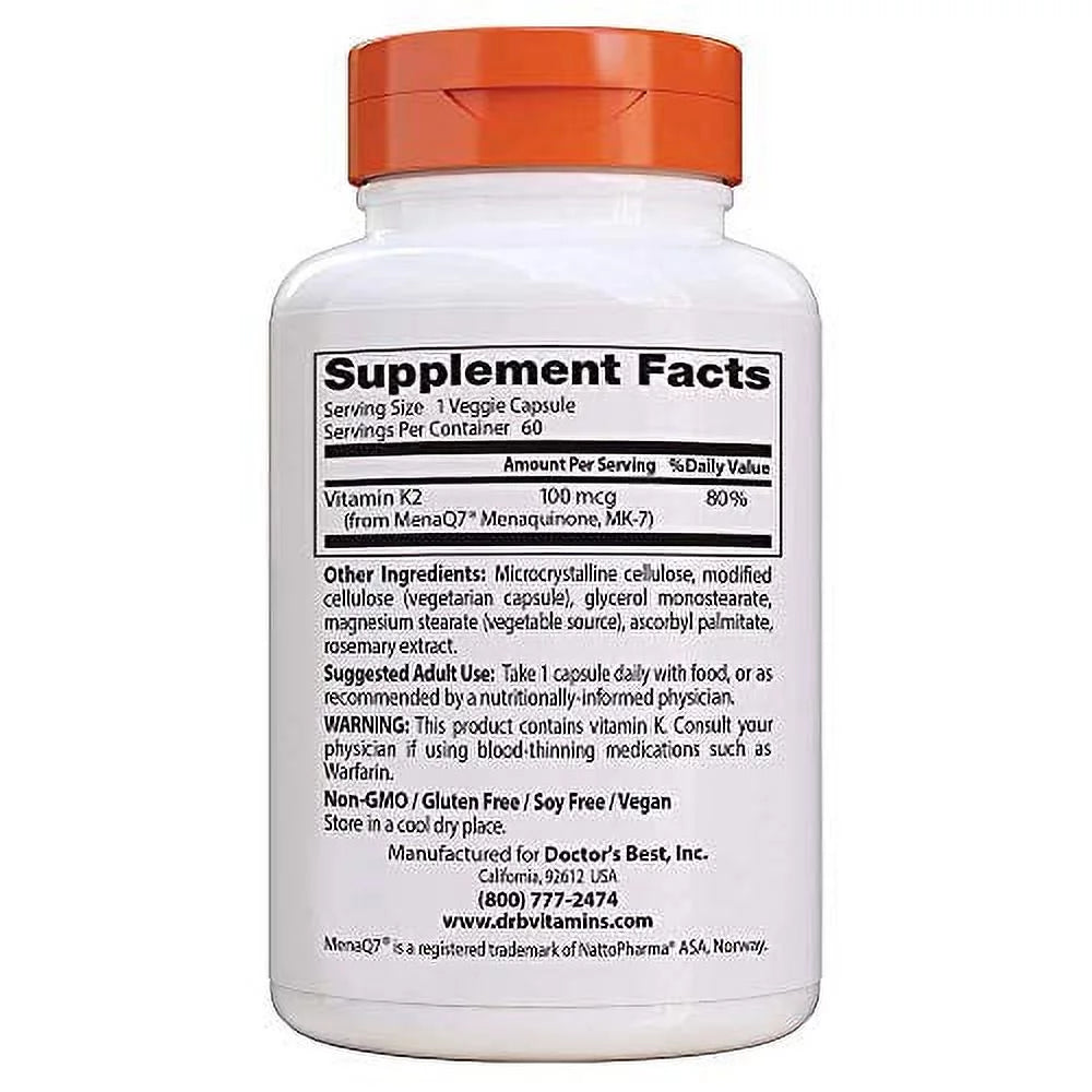 Vitamin K2 MK-7 Supplement, 60 Count T80360