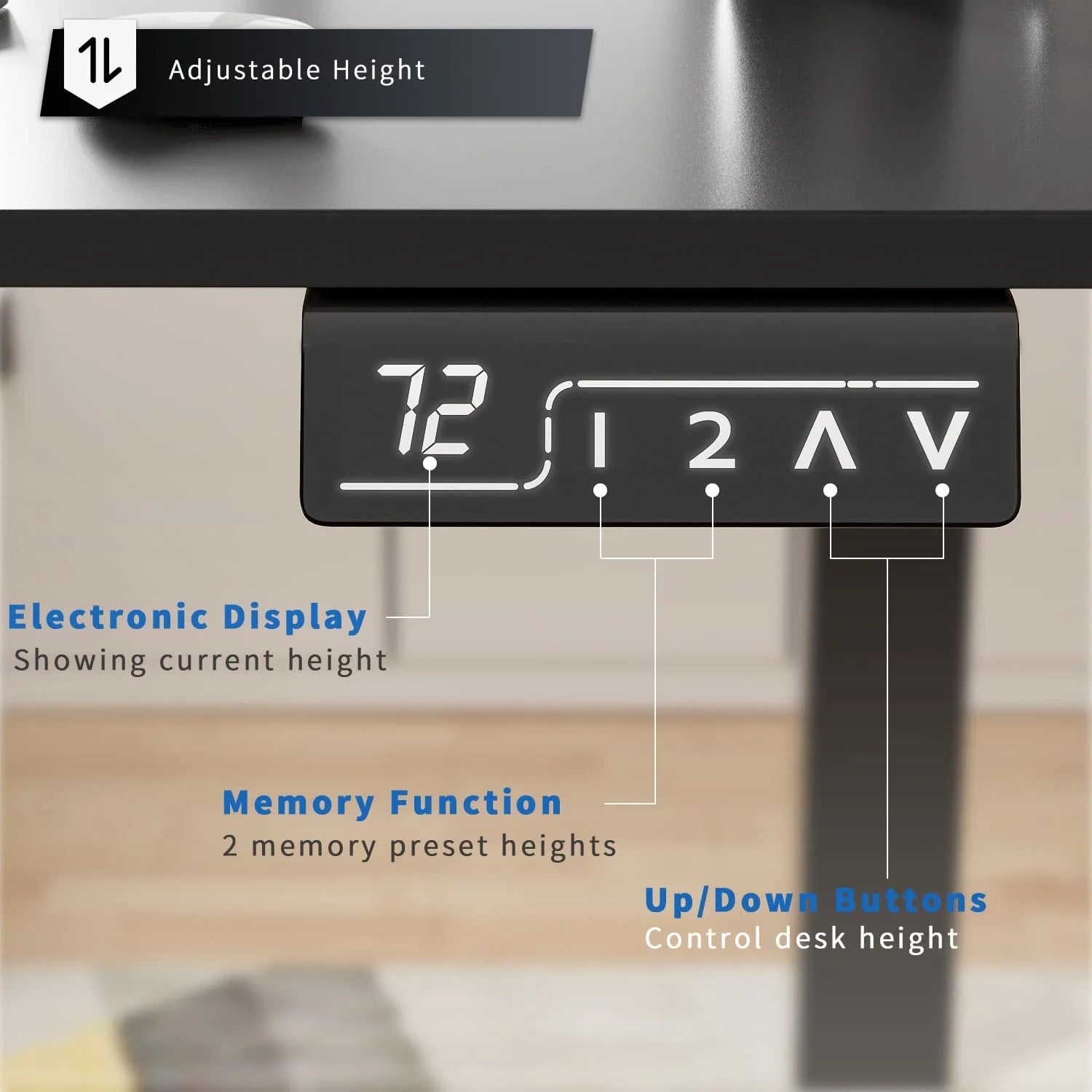 Adjustable Electric Standing Desk 40 Inch White Y199706