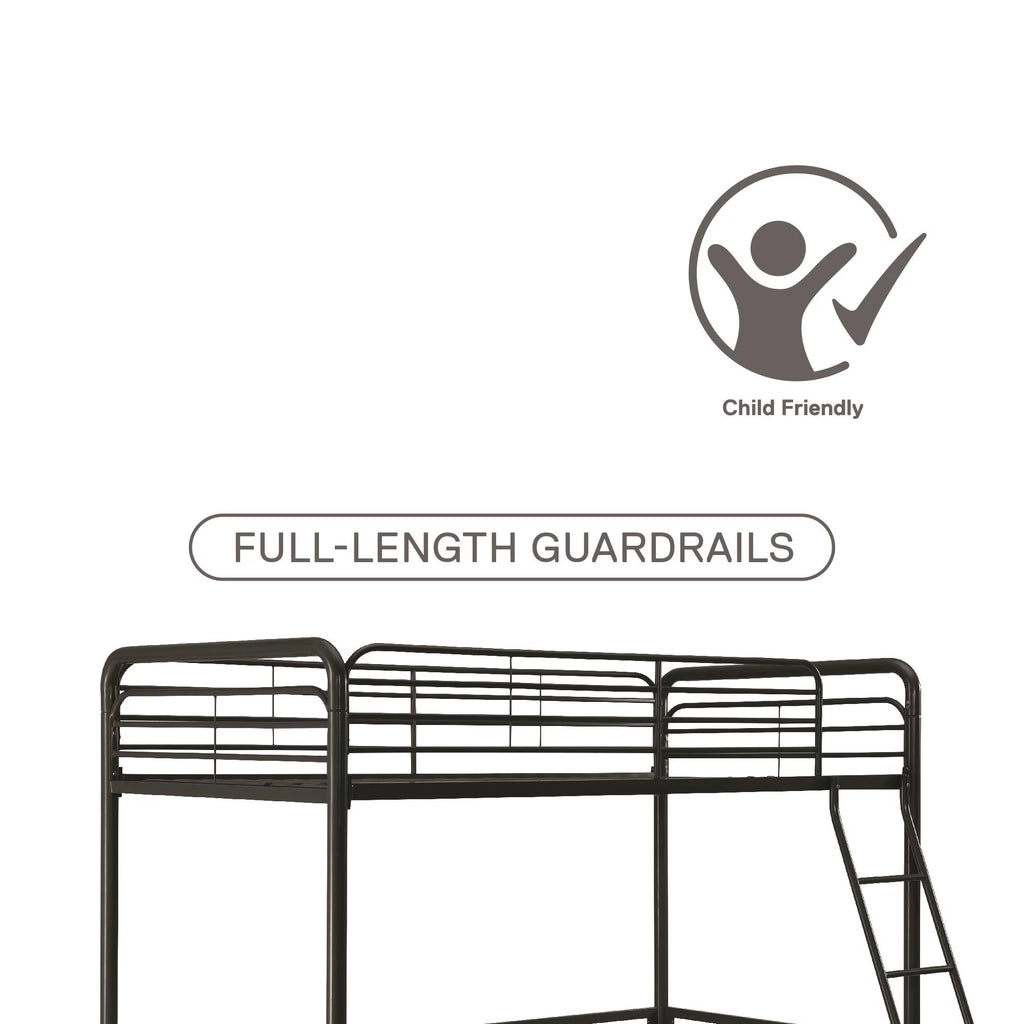 Twin Metal Loft Bed, Black B57866