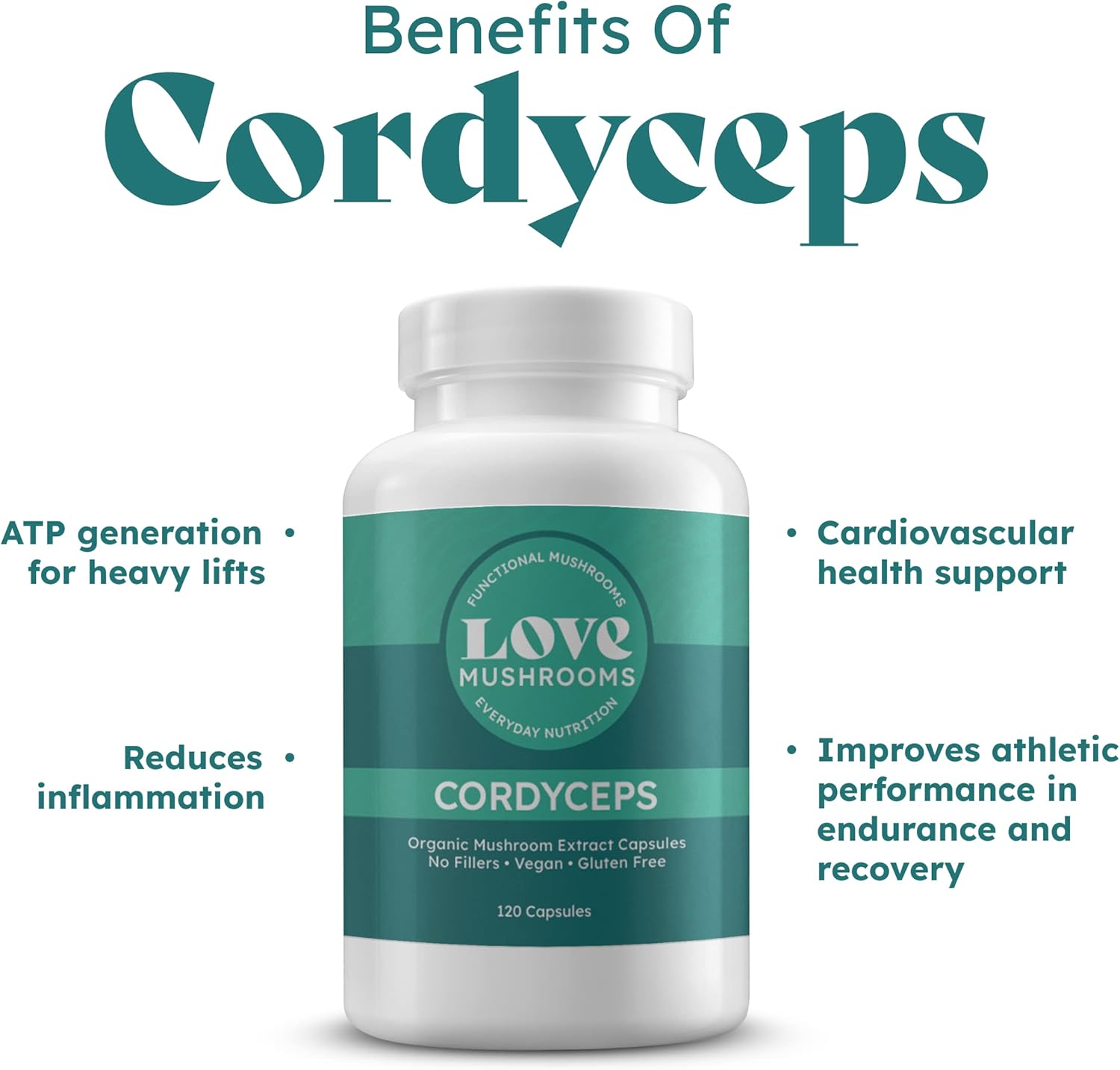 Organic Cordyceps Mushroom Extract Capsules, 120 Count N611081