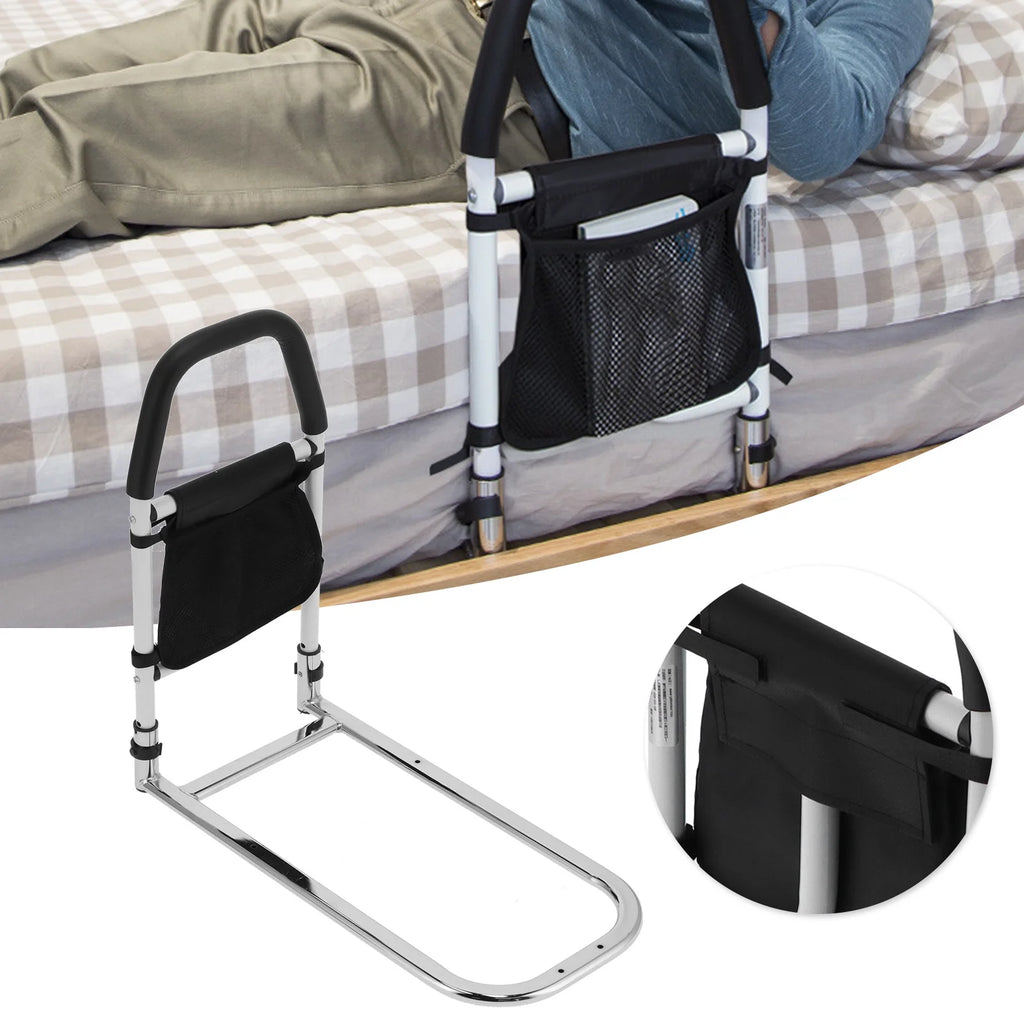 Bed Rail for Elderly Safety, Adjustable Bed Side Handrail with Storage Bag Y74964