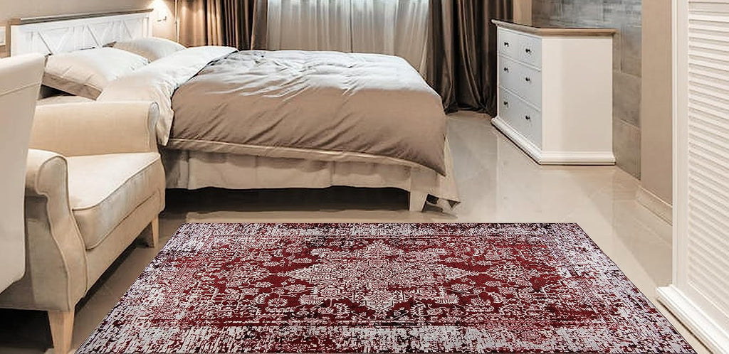 Washable Area Rug Low Profile Anti Slip Runner for Living Room D28931