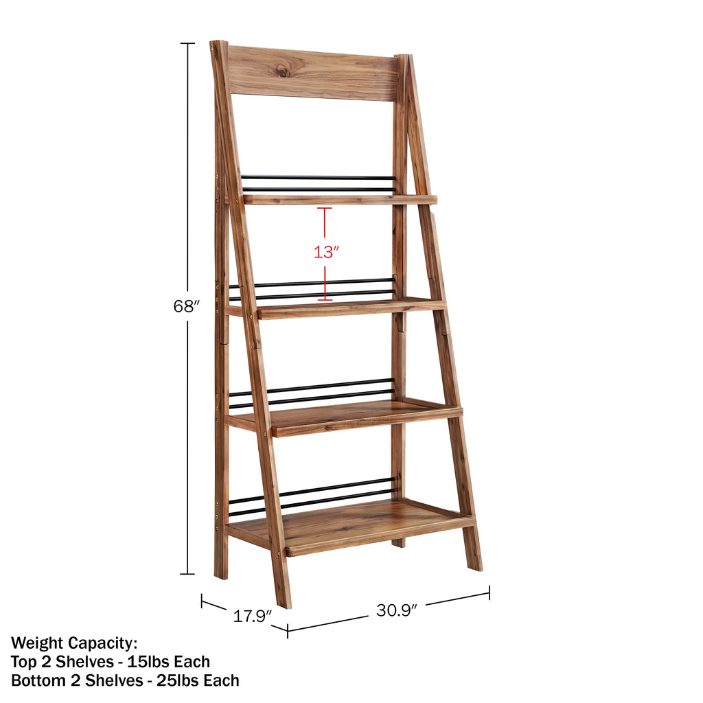 4-Tier Tall Ladder Bookshelf for Living Room or Office Z836