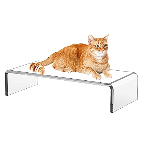 Acrylic Monitor Stand with Keyboard Storage O2287