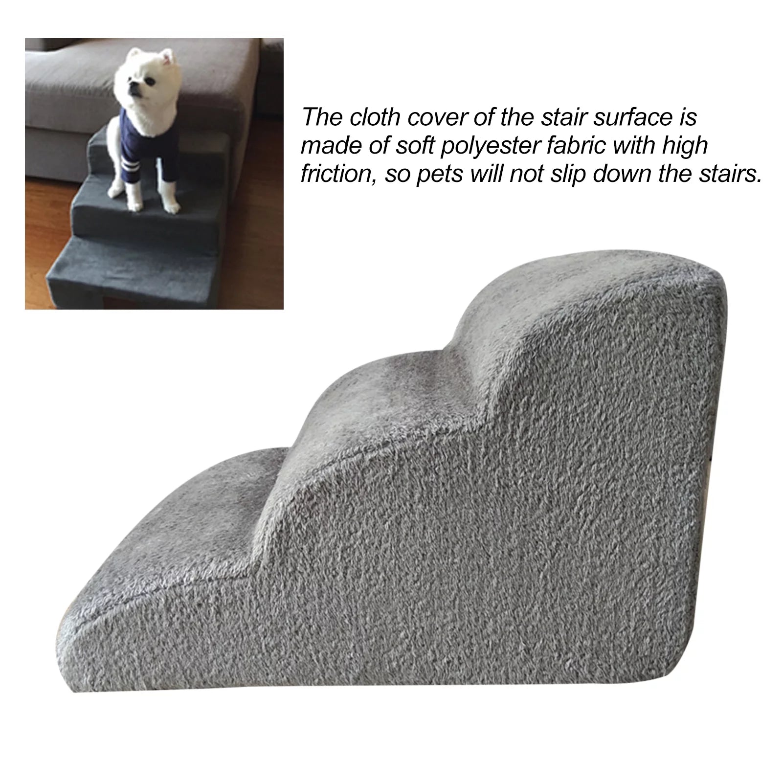 Removable Non-slip Pet Stairs with Washable Cover Y422