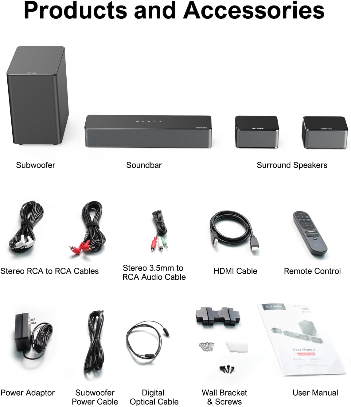5.1 Sound Bar with Dolby Atmos, 410W Peak Power, 3D Surround Sound for TV R48364