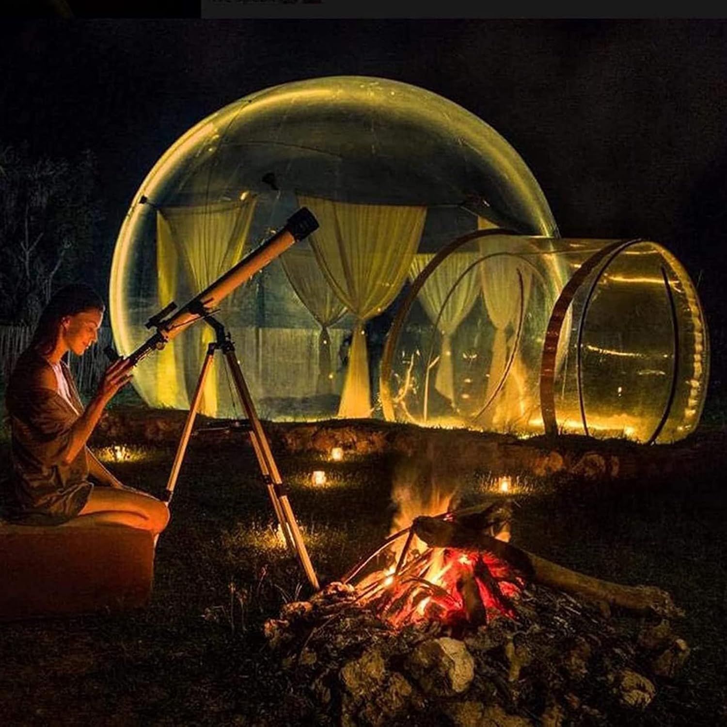 Inflatable Bubble Camping Tent with Single Tunnel Dome P400432