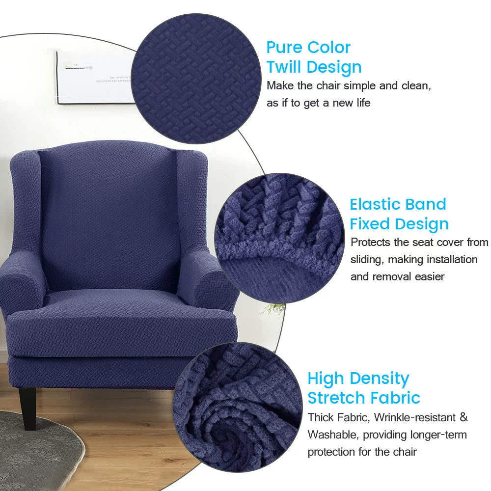 Wingback Chair Covers, 2 Piece Stretch Slipcovers S489733