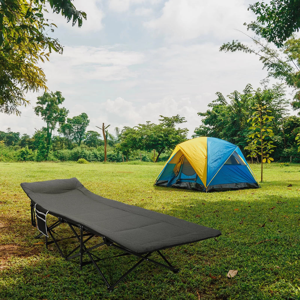Folding Camping Cot with Pillow, Lightweight for Indoor and Outdoor Use P694196